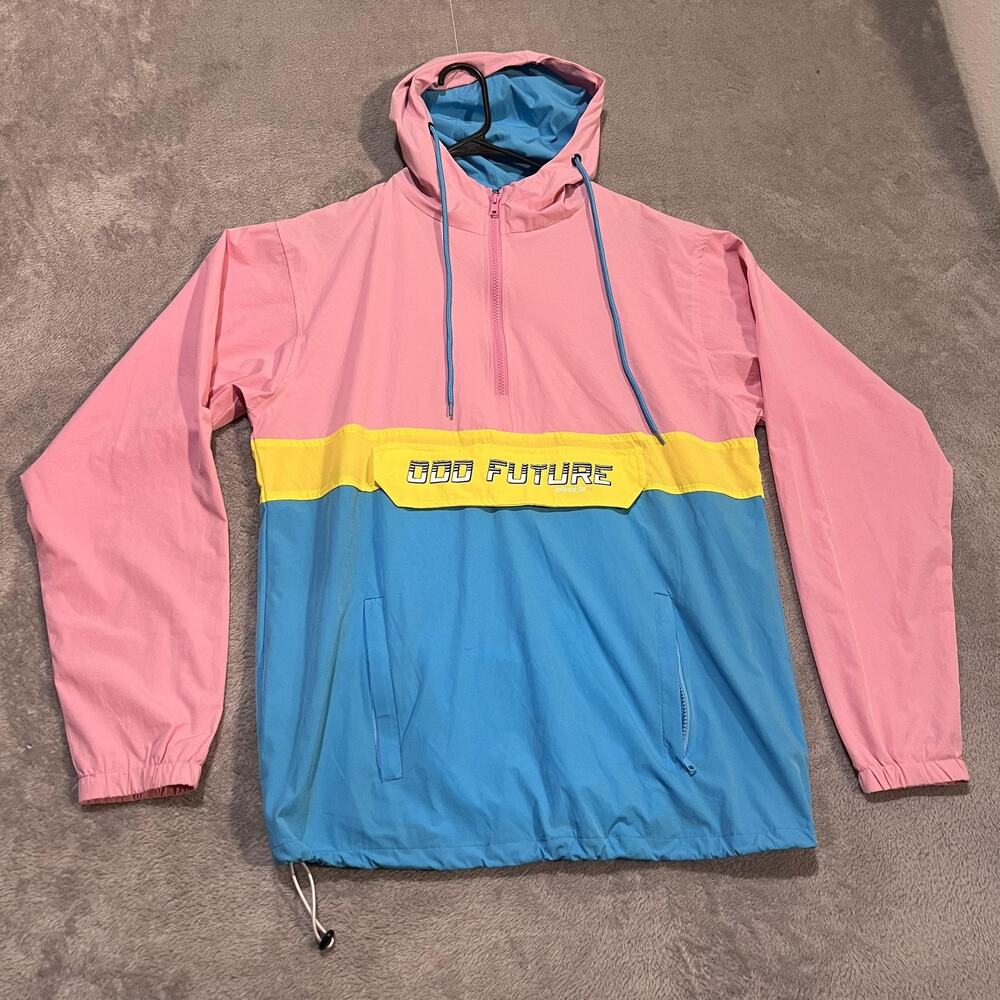 Odd Future Jacket Mens Medium Colorblock Hooded Windbreaker Anorak OFWGKTA